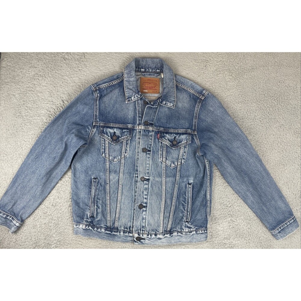 Levis X Virgil Abloh Denim Jean Trucker Jacket Mens Medium Blue NWOT
